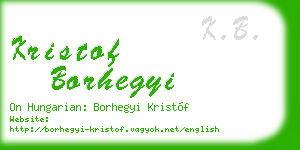 kristof borhegyi business card