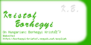 kristof borhegyi business card